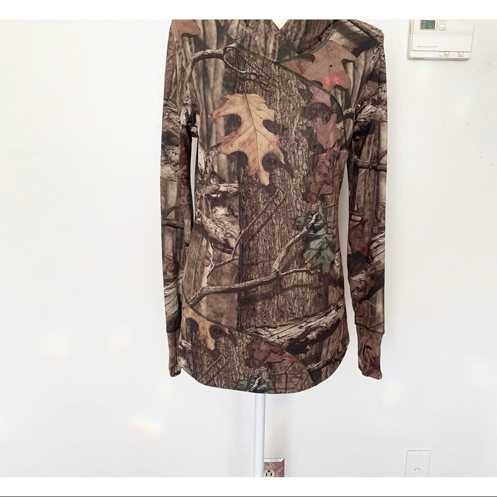 Under Armour Mossy Oak Camo Pullover Hoodie Size Medium - Picture 3 of 11